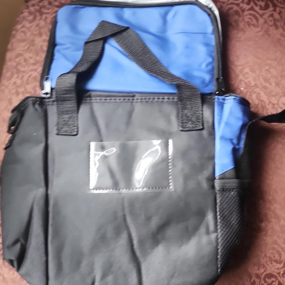 Blue & Black Insulated Lunch Tote – “Everyone is Family Here” - Picture 3 of 4